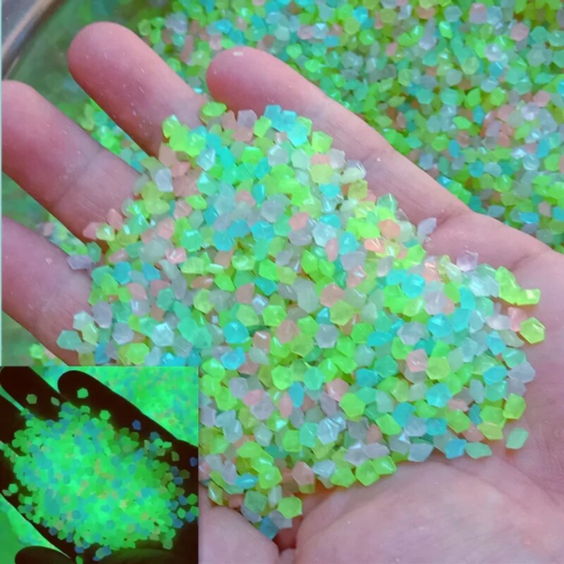Fish Tank Gravel - 1000szt 3-5mm Świecący piasek świecący w